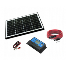 Ładowarka słoneczna Solarna 12V 30W USB LCD ZESTAW