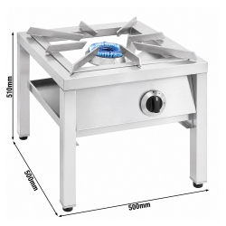 Profesjonalny taboret gazowy – 10 kW, 1 palnik, stal nierdzewna